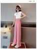 2024 Girls' Summer Ice Silk Straight-Leg Pants - Thin, Loose, Long-Leg Design for Big Kids