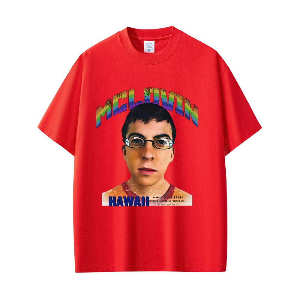 Maglietta da uomo divertente McLovin Mugshot Girocollo Manica Corta Hip Hop Oversize Donna Y2k Vintage Harajuku T-shirt