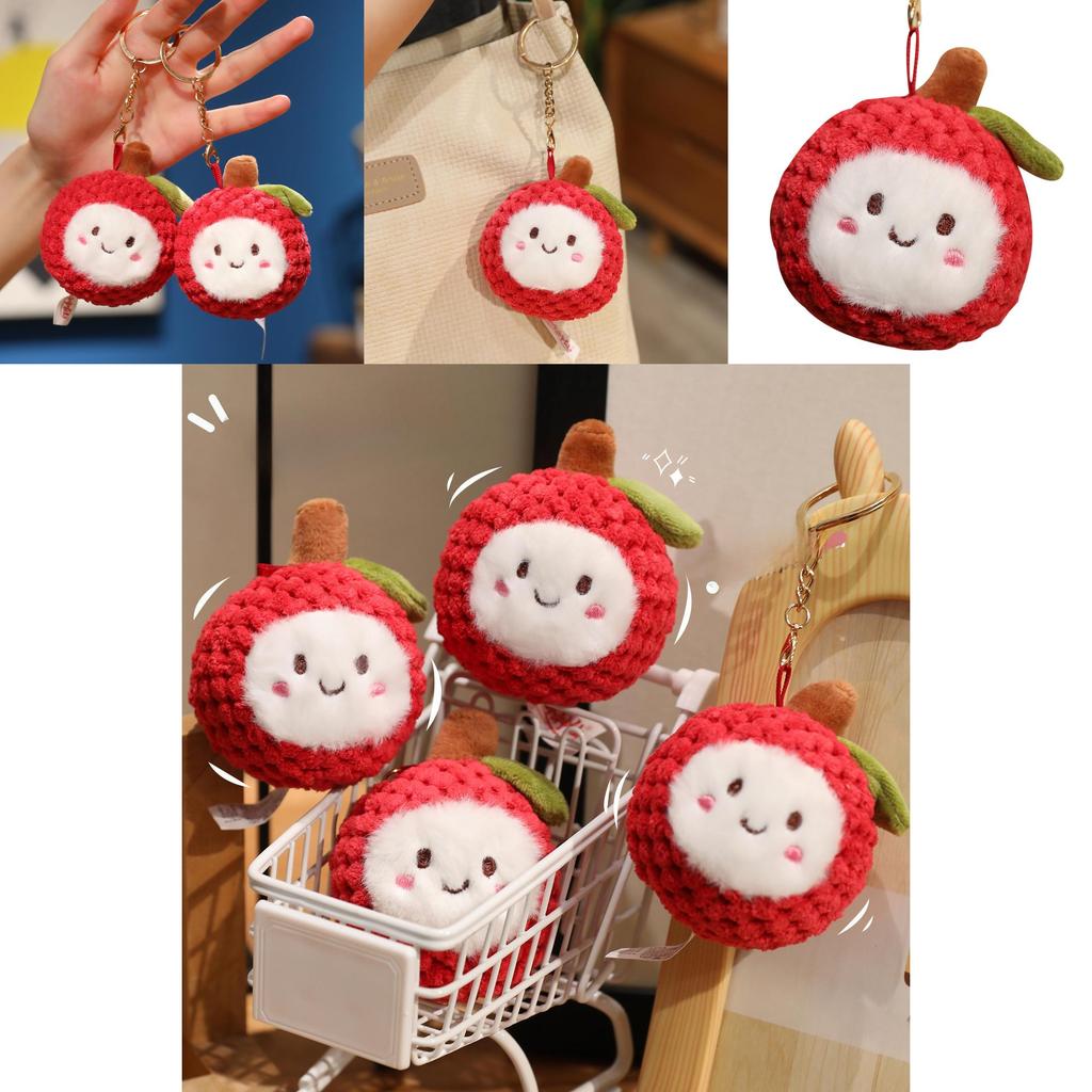 Lychee Fruit Plush Keychain With Pp Cotton Filling For Kids And Bags