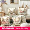 Cute Bunny Story Pattern With Zipper Closure Pillow Cover Living Room Sofa Special Pillow Cover Without Pillow Core