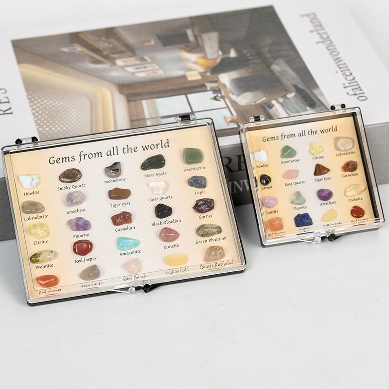 Mini-Kristall-Edelsteinsammlung: 16/25 Typen für die geologische Bildung (Amethyst enthalten)