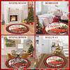Funny Santa Claus Bedroom 3D Vortex Carpet Brick Hole Circular Floor Mat Festive Living Room Entryway Area Rug 2d flat print