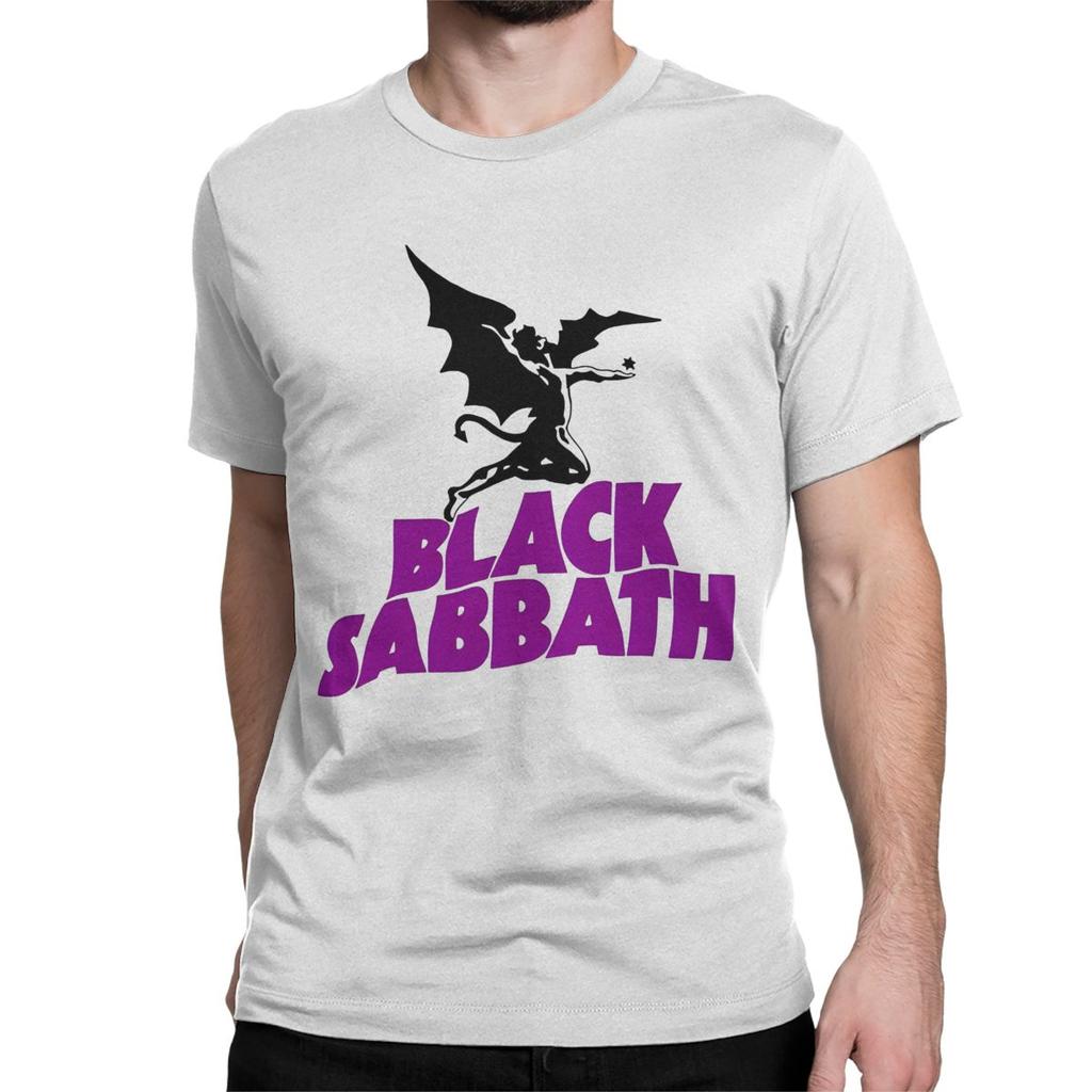 Svart Heavy Metal Sabbaths T-shirt Herr Dam Ren Bomull Nyhet T-shirts Rund Hals Rock T-shirt Kortärmad Kläder 4XL 5XL