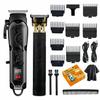 Digital Display Hair Clipper Set: Electric Parent-Child Haircut Kit with Oil Head Carving and Scissors