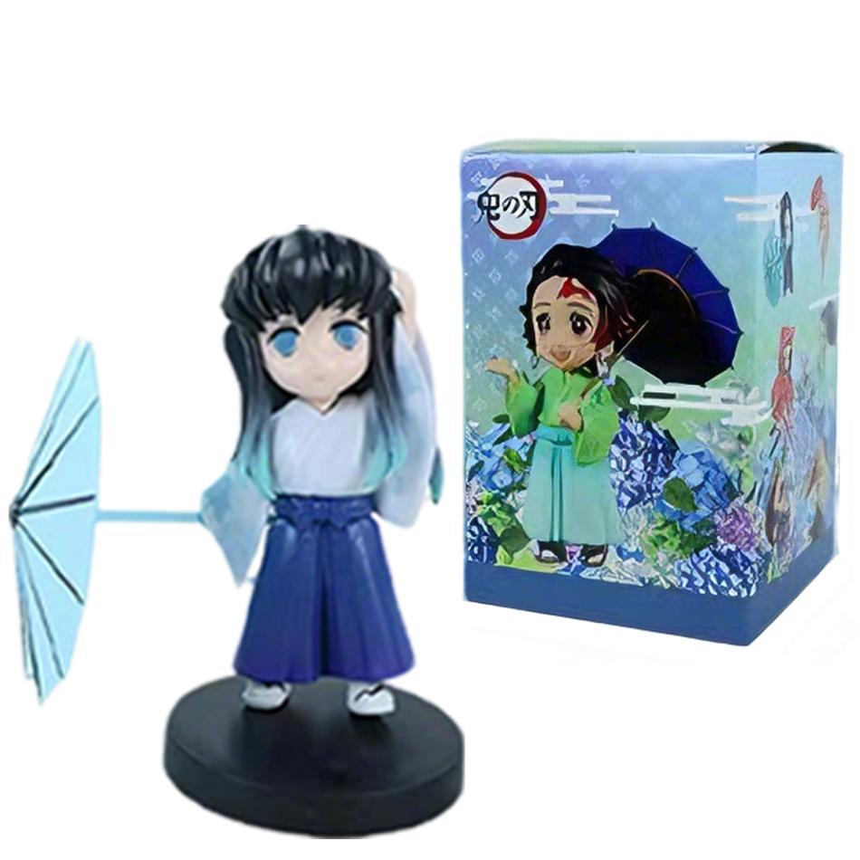 In Stock 12cm Kawaii Demon Slayer Plum Rain Series with Box Handmade Model No Yaiba Kamado Nezuko Action Figure Ornament Gift
