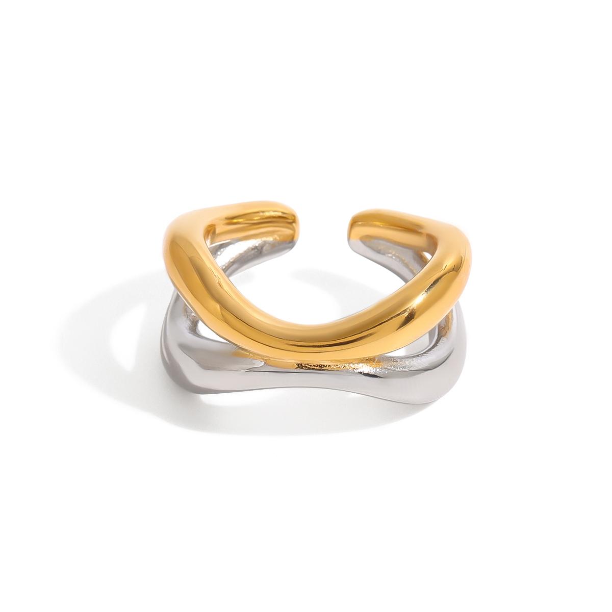 

Yori Stainless Steel Twist Ring for Women Trendy Metal 18 K Geometric Finger Ring High Quality Charm Stylish Golden Jewelry