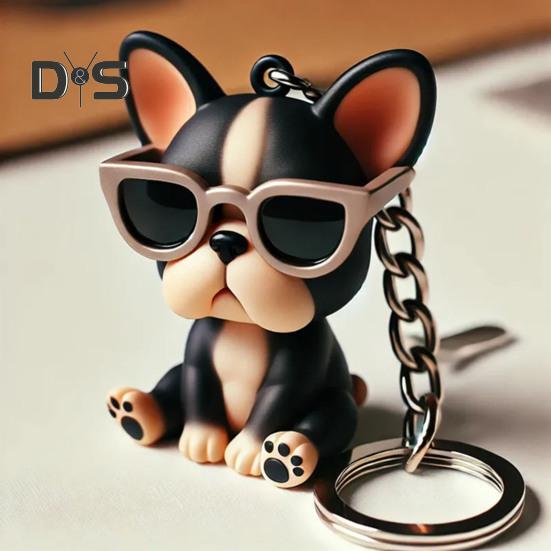 Llavero con colgante de cachorro, de resina acrílica, para bolso de coche, compacto, portátil, versátil, resistente y duradero.