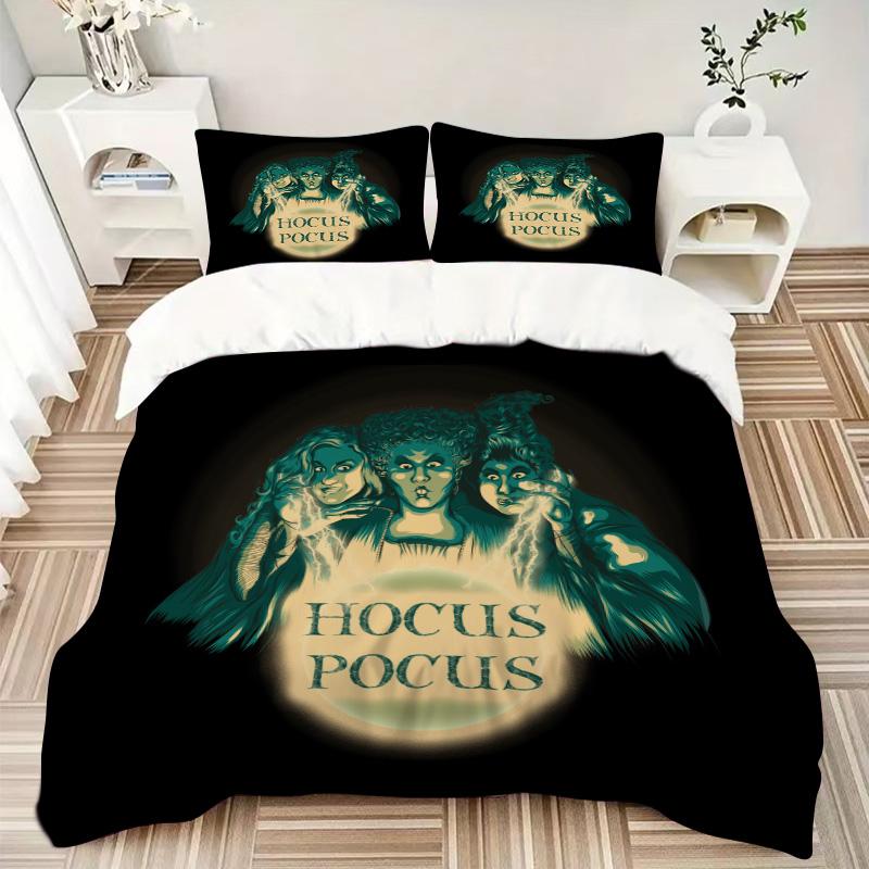Hocus Pocus Spell Print 3Pcs Bedding Setduvet Cover With 2 Bedropillowcase Home Birthday Gift