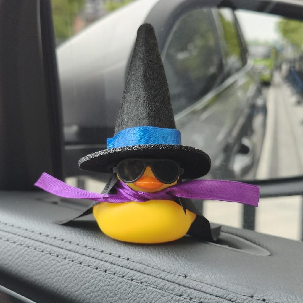 Car Decor Small Yellow Duck With Harry Potter Broomstick For Cabin Interior