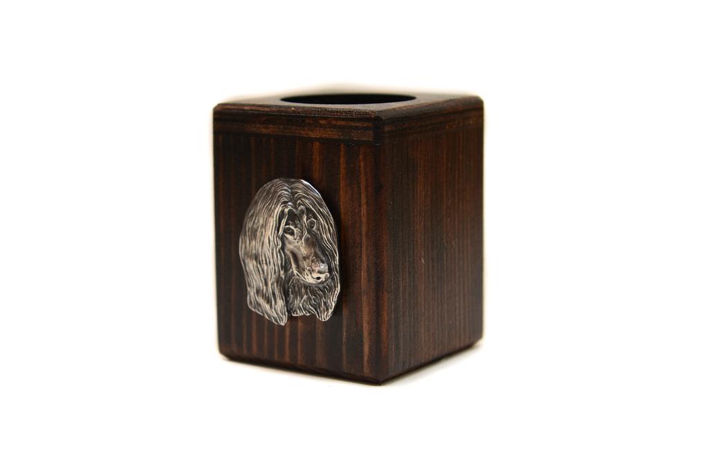 Afghan Hound, Tazi II - wooden candle holder with a dog, a unique souvenir after losing a dog, a handicraft from the Art-Dog brand