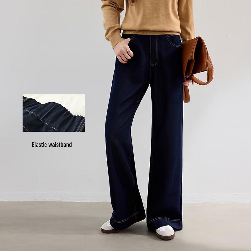 VICTORIA&VERA Women's Anti-Wrinkle Faux Denim Straight-Leg Pants V9016K09