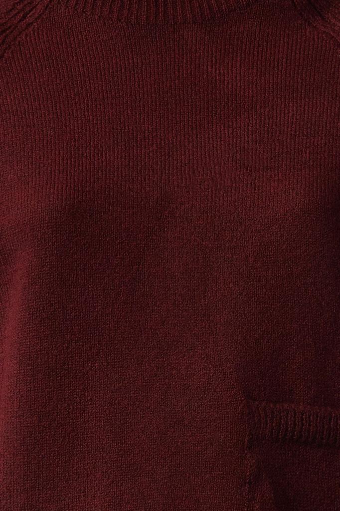 Women's Fashionable Stylish Sweater Blue Pocket Detailed Soft Textured Knitwear Sweater