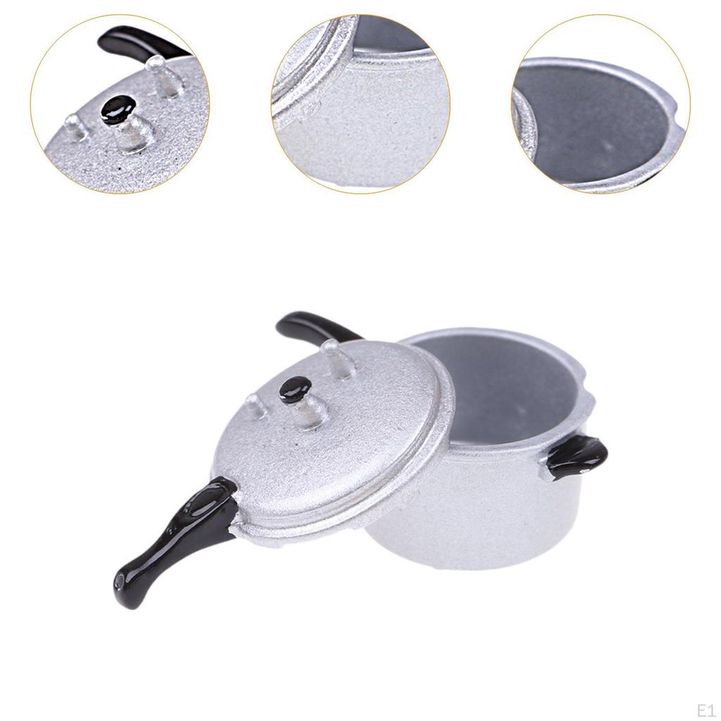 1:12 Maßstab Puppenhaus Schnellkochtopf Kochgeschirr Simulation Szenerie Zubehör Mini Spielzeugmodell