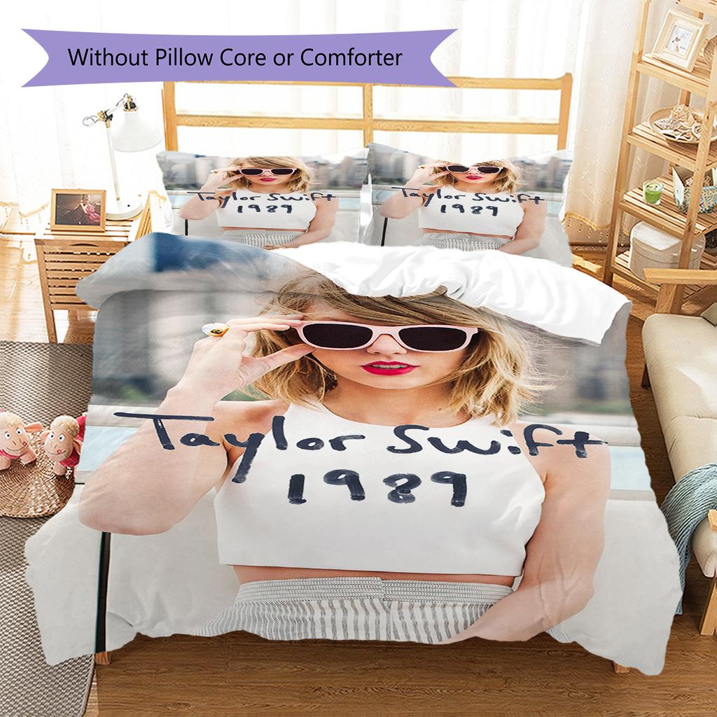 Taylor Pattern Bedding,Quilt Set Quilt Cover Pillowcase Home Birthday Gift (1 * Duvet Cover + 2 * Pillowcase, Without Core)