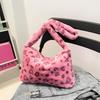Herbst und Winter neue Mao Mao Tasche Retro Leopardenmuster Damentasche lässige Mode Schultertasche große Kapazität Umhängetasche Plüschtasche