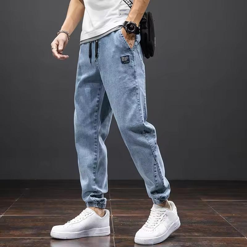 Jeans Cargo da Uomo Street Style Pantaloni Jogging in Denim da Uomo Jeans Harem Larghi Taglie Forti