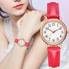 Minimalistisch Dames Quartz Horloge Dames Kunstleren Band Horloge Grote Arabische Cijfers Analoog Polshorloge voor Dagelijks Werk School Dating