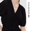 ELLASSAY Elegant V-Neck A-Line Midi Dress