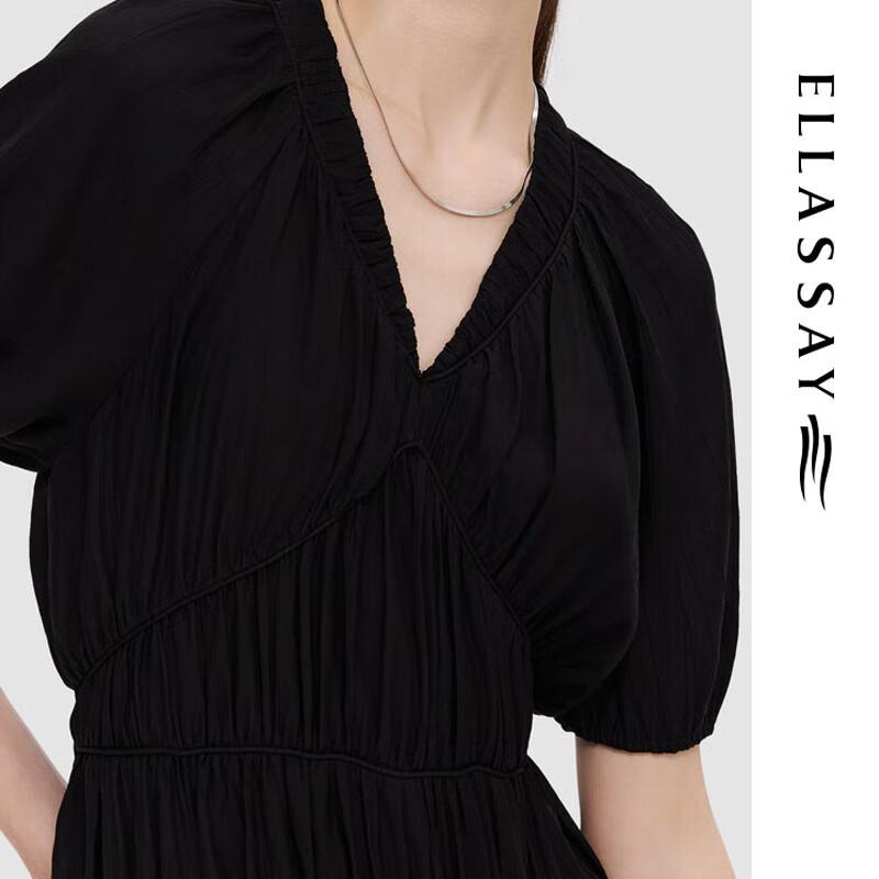 ELLASSAY Elegant V-Neck A-Line Midi Dress
