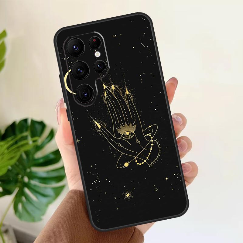 Fortune Telling Moon Stars Hands Soft Case For Samsung Galaxy S25 Ultra S21 S22 S23 S24 Plus S9 S10 S20 FE S24 FE Phone Cover