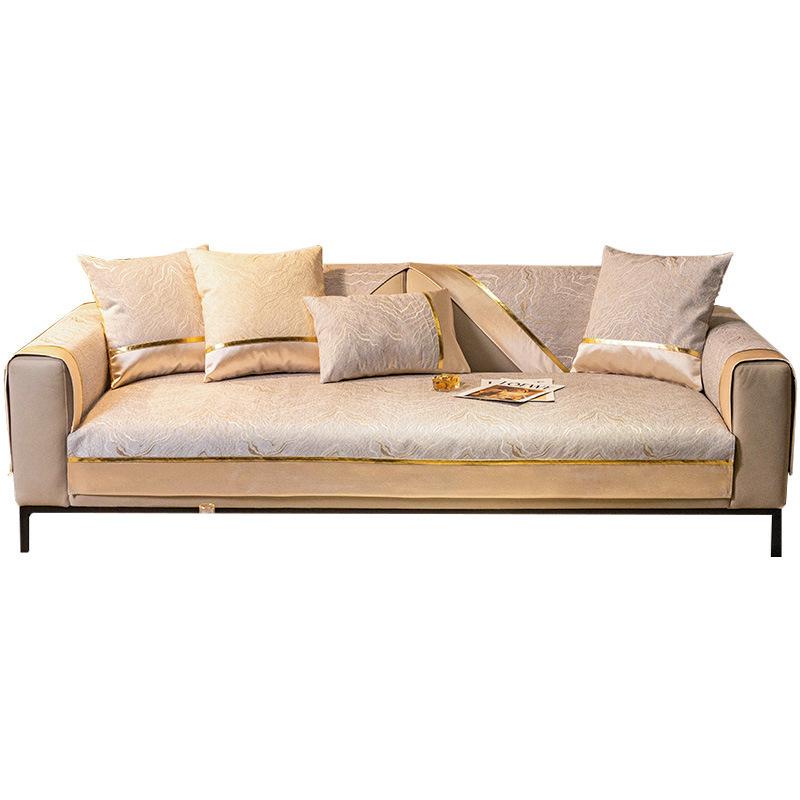 Light Luxury Non-Slip Sofa Cushion, Simple Modern Sofa Cover, High-End Chenille Four-Season Universal Seat Cushion Cover