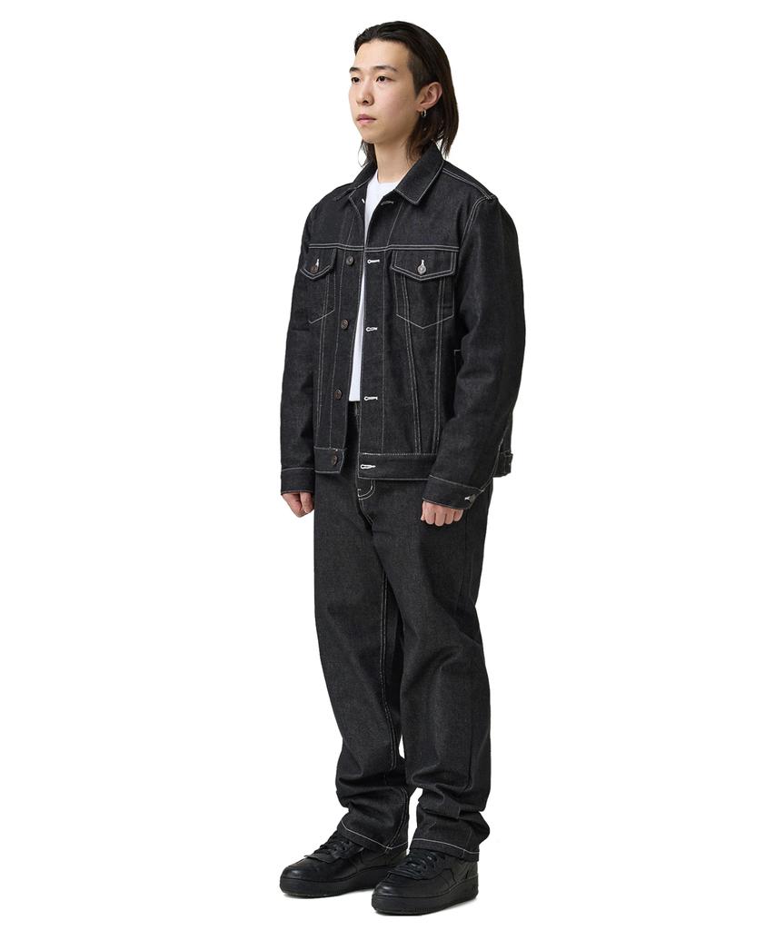 Laugher [Non-Faded] Trucker Denim Jacket - Black