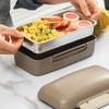 Cutie de prânz termică etanșă din oțel inoxidabil 304, izolație pentru cuptor cu microunde, portabilă, multifuncțională, ermetică, cutii Bento, recipient alimentar