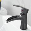 Waterfall Basin Faucet Bathroom Deck Mounted Gold Sink Tap Cold and Hot Water Mixer Tap Brass Chrome Vanity Vessel Sink Faucets