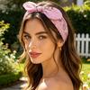 Elastic Headband Rabbit Ear Knot Design Elastic Hair Wrap Comfortable Secure Fit Wave Boosting Compression Hair Band