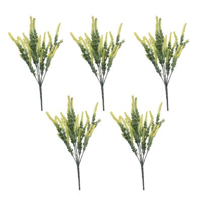 5Pcs Künstliche Lavendel 5 Gabel Realistische Kunststoff Blume Hochzeit Party Home Büro Tisch