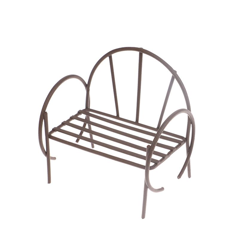 1/12 Dollhouse Mini Park Bench Recliner Lounge Chair Model Dollhouse Fairy Garden Decoration Micro Landscape Ornaments