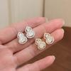 Elegant Zircon Gourd Stud Earrings for Women - Fashionable, Versatile, High-End Ear Jewelry