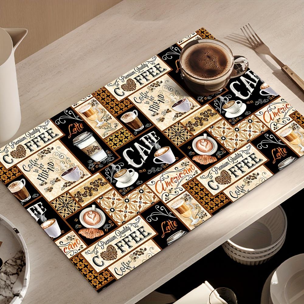1 Stück Boho Chic Kaffee-Trockenmatte aus Gummi, Geschirr für Cafés, Küchenteppich, Geschirr, langlebig, Kieselalgen-Schlamm, Tischset, Haustier-Kaffeegeschirr-Matte
