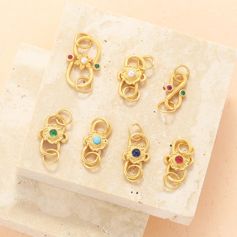 S925 Sterling Silver Zirconia S-Shape & Figure-8 Clasp Link Extension Bracelet DIY Accessories P26