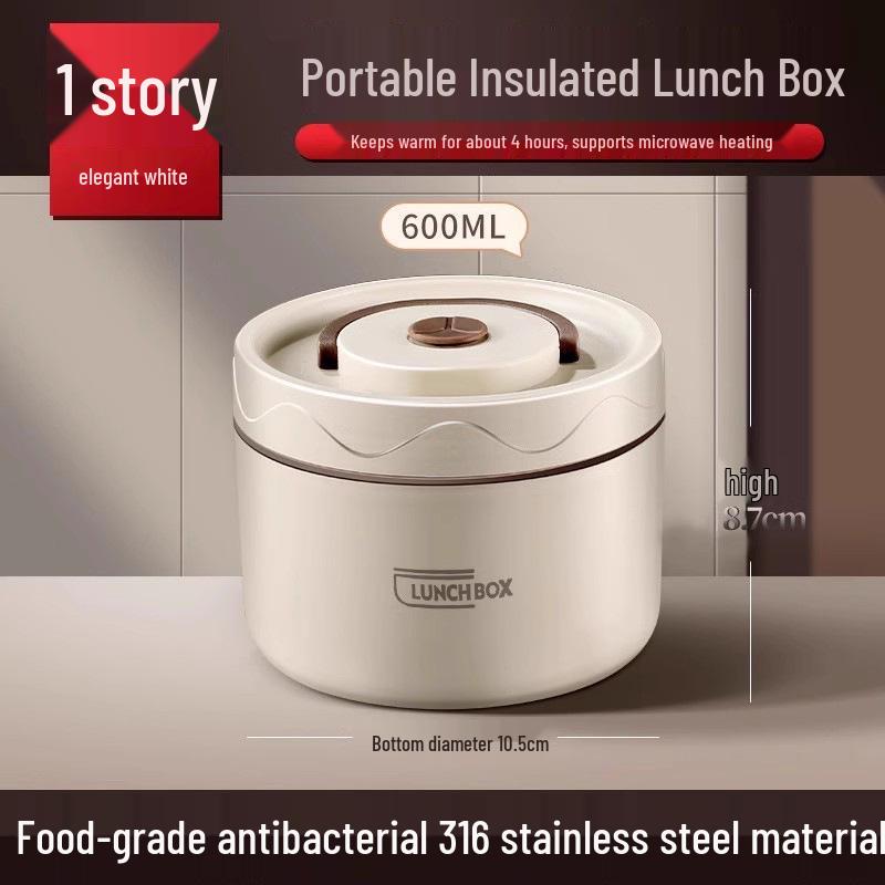 Extra Long Insulated Stainless Steel Bento Lunch Box - Microwaveable & Portable