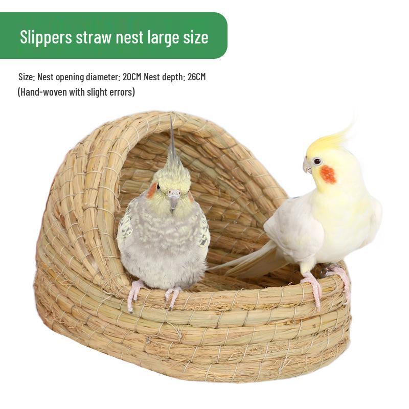 Cockatiel Egg-Laying Nest: Handwoven Tiger Grass Insulated Bird Nest for Warmth and Comfort