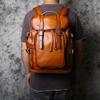NZP Retro Leather Men's Backpack European and American Fashion Travel Bag Top Layer Cowhide Casual School Bag Laptop Bag