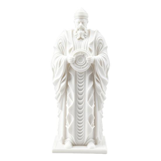 

3D Printed Hierarch Figurine Medieval Vintage Carving Men Statue Sculpture Ornament for Study Room Bookshelf Home Office Display Decor білий