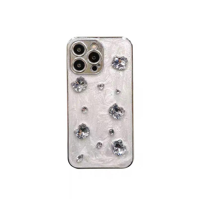 Electroplated Rhinestone KT Cat for Apple 15 Promax Luxury Female Mobile Phone Case for Apple 17 Drop Glue 16 Anti-fall