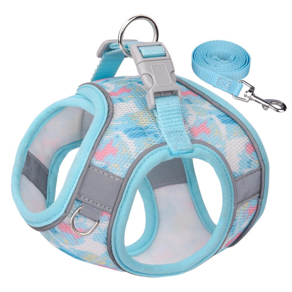 Reflective Pet Vest Style Harness Breathable Pet Chest Strap Dog Harness Leash Set  Chihuahua