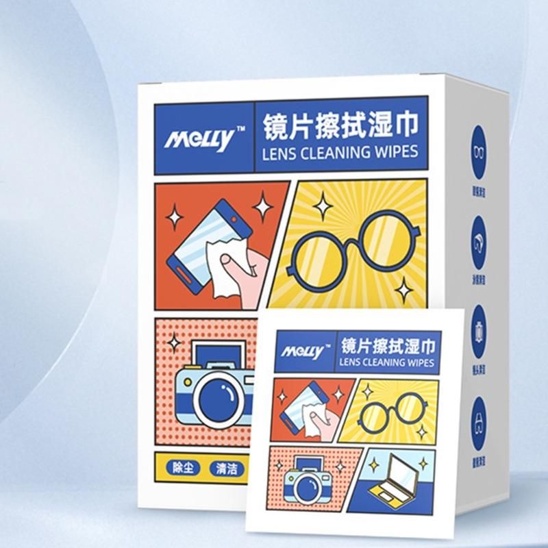 50/100Pcs Streak Free Quick-Dry Lens  Screen Cleaning Wipes  Perfect For Glasses Smartphones Tablets  Cameras Lens Cleaning