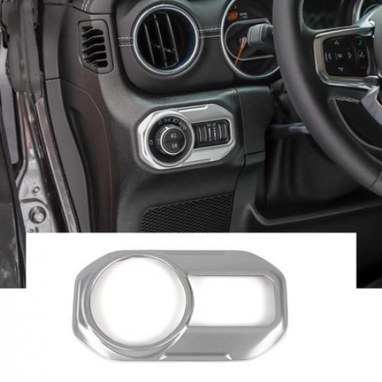 

Headlight Switch Button Decor Cover Trim for 18+ Jeep Wrangler JL JT Accessories