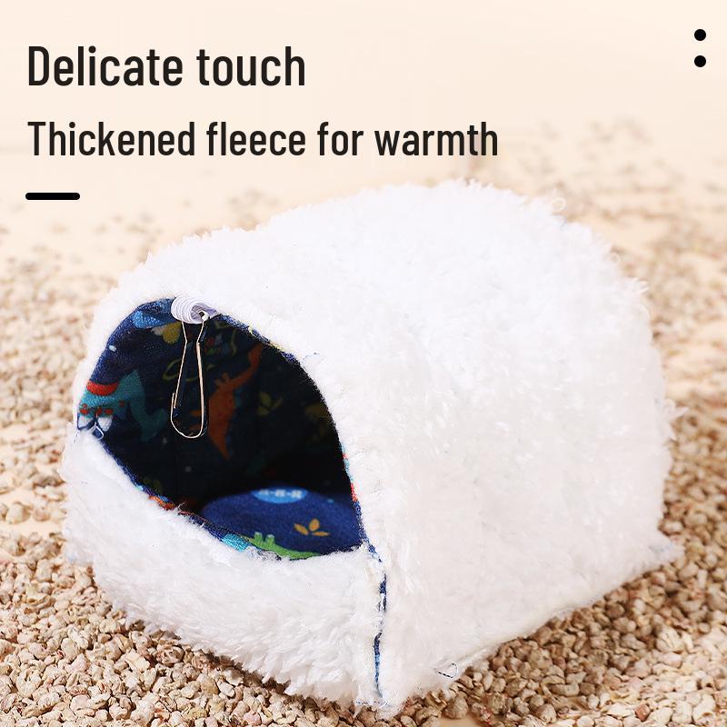 Winter Warm Cotton Nest for Small Pets - Hamster, Rabbit, Mouse House with Floral Design