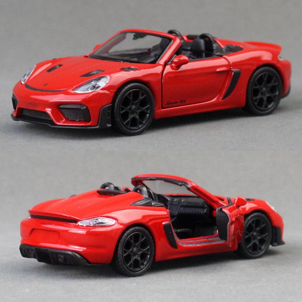 Welly 1/36 Porsche 718 Spyder RS Alloy Sports Car Model Diecast Metal Race Vehicle Car Model Simulation Collection Kids Toy Gift