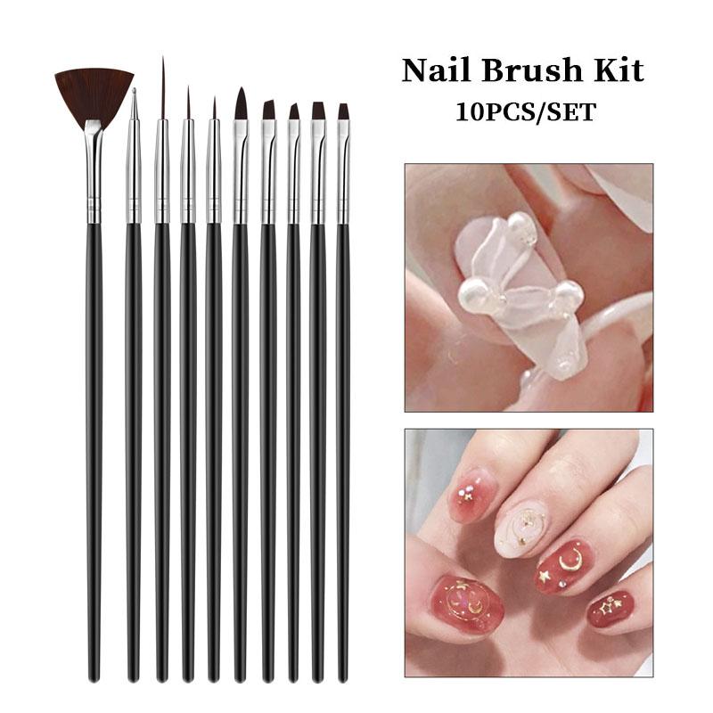YIKOOLIN Professional Nail Brush Set Manicure Tools Girl Diy Finernail Pattern Accessories Nail Design Painting Phototherapy Pen