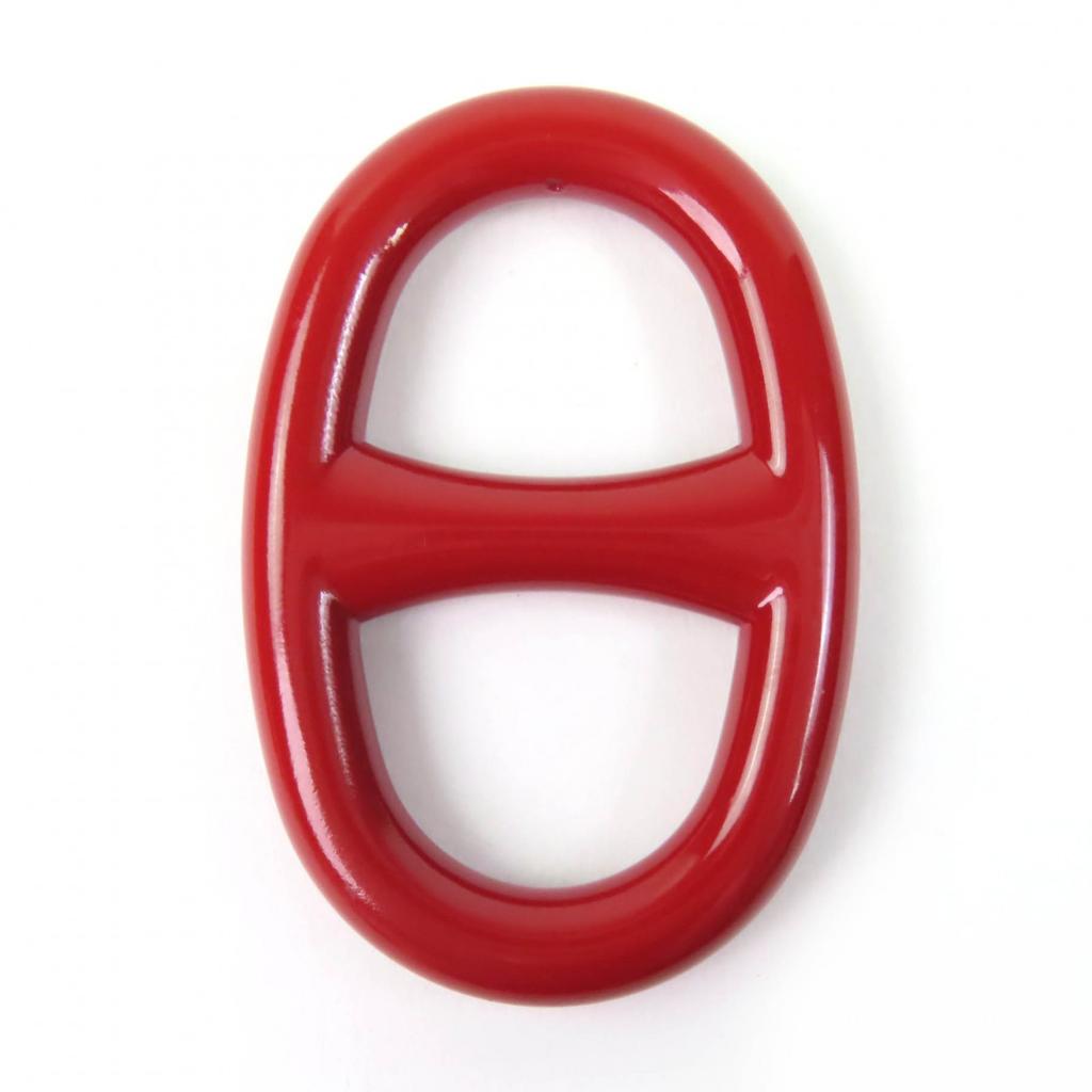 Excellent HERMES Scarf ring Logo-emblazoned Chaine d'Ancre Red metal Women Used