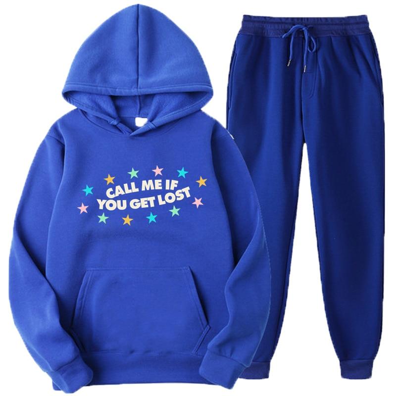 Call Me If You Get Lost Alphabet Printed Men Women Tracksuit Set Casual Hoodie And Pants 2pcs Sets Oversized Fashion Men Clothes