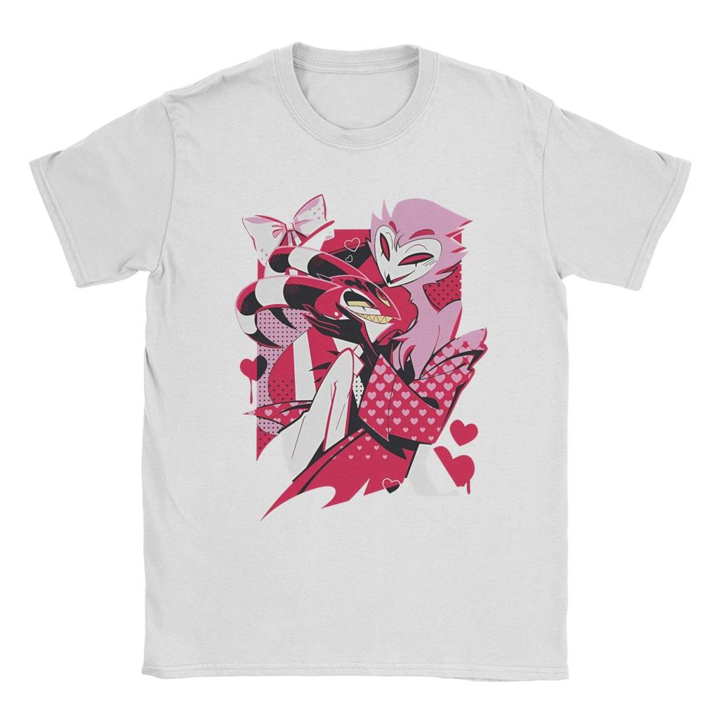 Men's T-Shirts Helluva-Boss Cartoon Leisure 100% Cotton Tee Shirt Short Sleeve T Shirts Crewneck Tops Plus Size