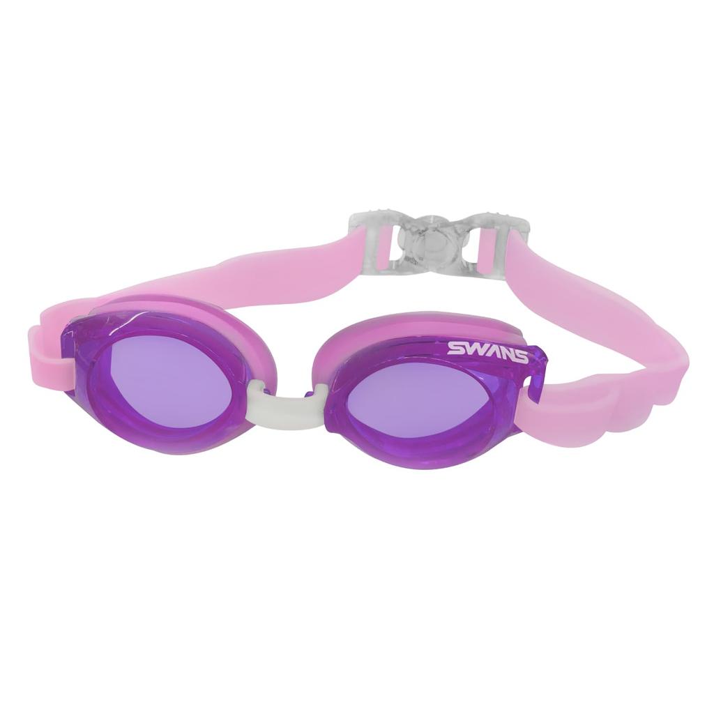 Swimming Goggles for Children Aged 3 To 8 Years Old LAV Lavender UV Protection Silicone Cushion Antibacterial Replaceable Nose Strap Buckle Model