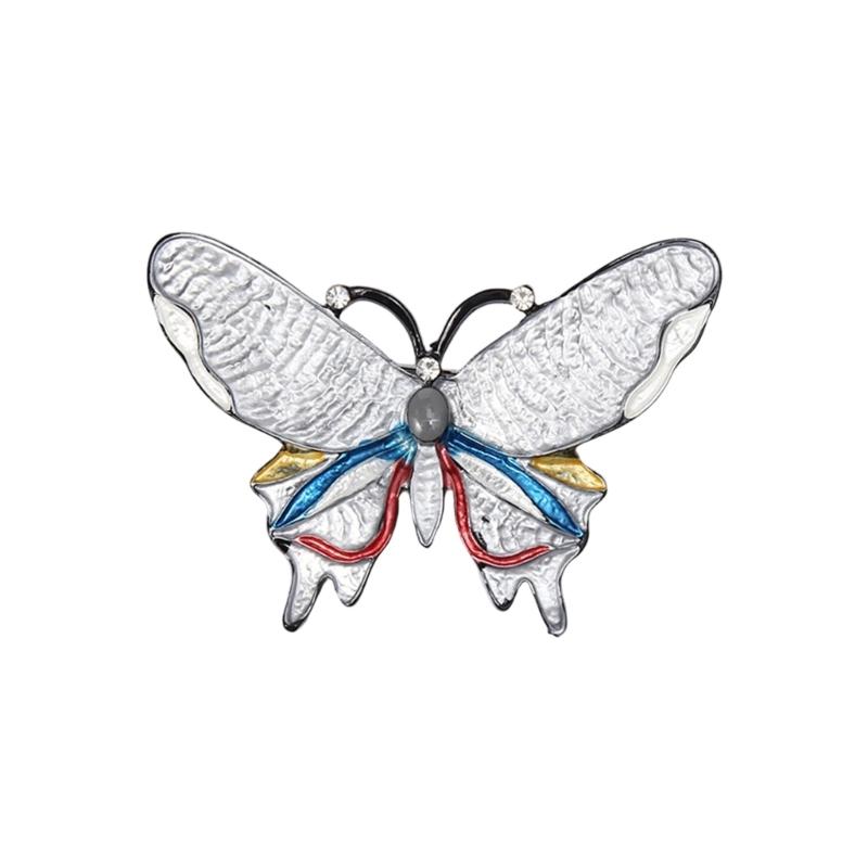 

Crystals Butterfly Jewelry Brooch Multipurpose Scarf Clasp for Dresses Parties Weddings and Special Occasions Outfits белый